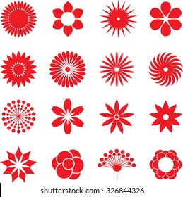 Flower icon collection - vector illustration 
