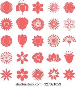 Flower icon collection - vector illustration