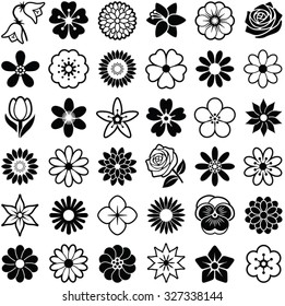 Flower icon collection    vector illustration 