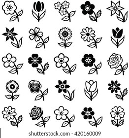 Flower icon collection - vector illustration 