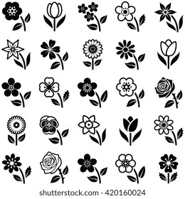 Flower icon collection - vector illustration 