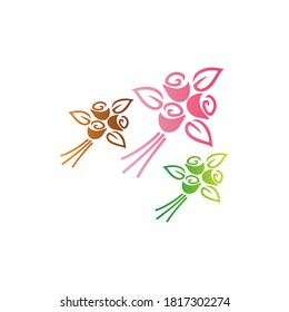 Ilustración de diseño vectorial de color de icono de flor