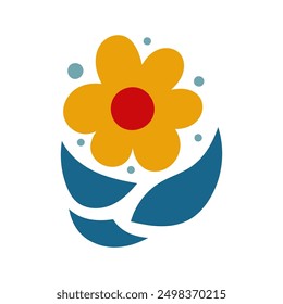 Flower icon. Colored silhouette. Front view. Vector simple flat graphic illustration. Isolated object on white background. Isolate.