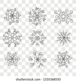 Flower icon concept on transparency background. Creative idea design use for your project. Line vector illustration for presentation, mobile app, web page.