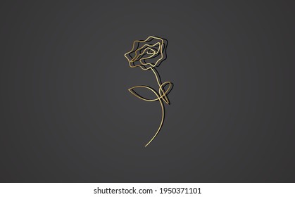 flower icon. Continuous one line drawing. One line art. Vector illustration