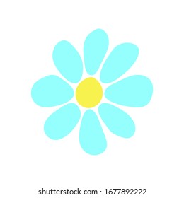 Flower icon. Cute bright daisy. Colored silhouette. Vector graphic hand illustration. Isolated object on a white background. Isolate.
