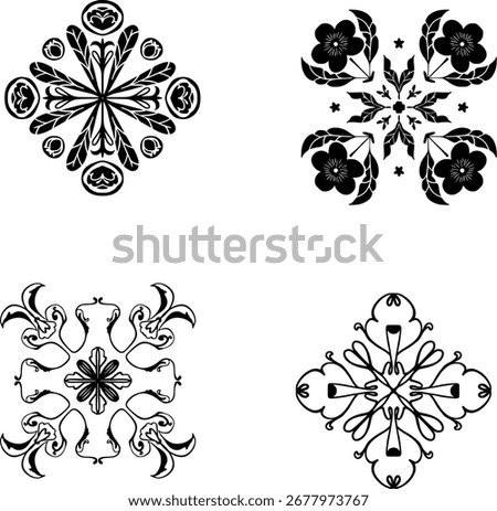 Flower icon for decor floral pattern