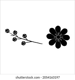 flower icon decoration bundling solid