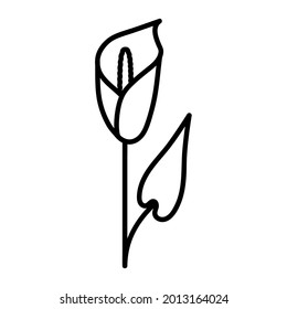 Flower icon. Decorative pictogram for web. Line stroke. Isolated on white background. Outline vector eps10