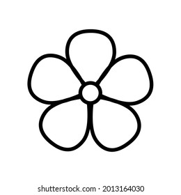 Flower icon. Decorative pictogram for web. Line stroke. Isolated on white background. Outline vector eps10