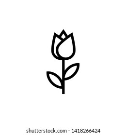 Flower icon design concept, editable stroke