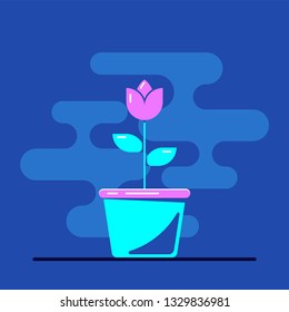 Flower icon design. Flat style illustration.