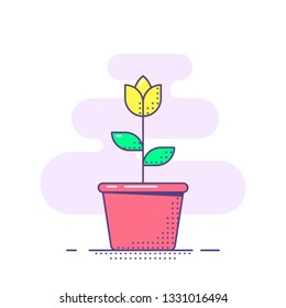 Flower icon design. Flat style illustration.