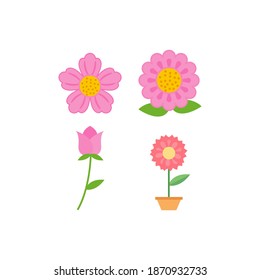 Plantilla de diseño de icono de flor vector ilustración aislada