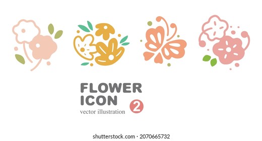 Flower icon design, vector graphics, flower logo