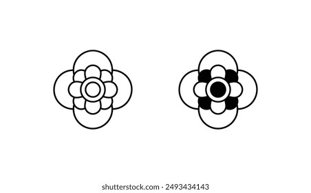Diseño de icono de flor con fondo blanco ilustración de stock