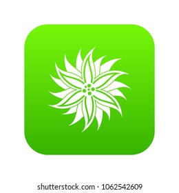 Flower icon digital green for any design isolated on white vector illustration