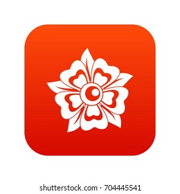 Flower icon digital red for any design isolated on white vector illustration