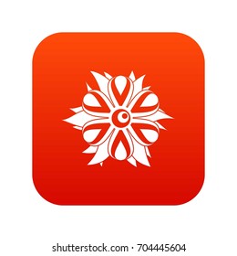 Flower icon digital red for any design isolated on white vector illustration