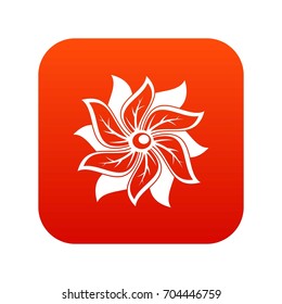 Flower icon digital red for any design isolated on white vector illustration