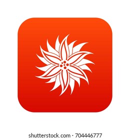 Flower icon digital red for any design isolated on white vector illustration
