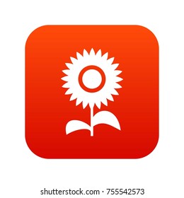 Flower icon digital red for any design isolated on white vector illustration