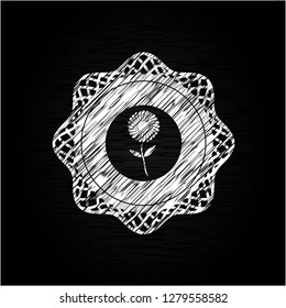 flower icon drawn with chalkboard texture