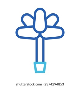 Flower icon duocolor blue colour easter illustration vector element and symbol perfect.
