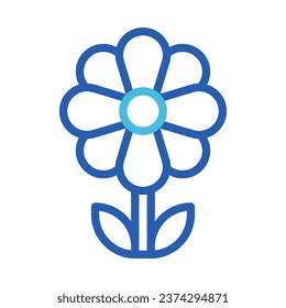 Flower icon duocolor blue colour easter illustration vector element and symbol perfect.