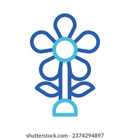 Flower icon duocolor blue colour easter illustration vector element and symbol perfect.