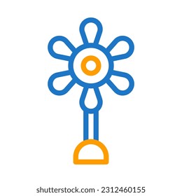Flower icon duocolor blue orange easter illustration vector element and symbol perfect.