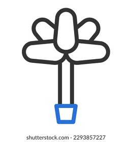 flower icon duocolor grey blue colour easter illustration vector element and symbol perfect. Icon sign from modern collection for web.