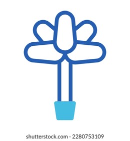 Blumensymbol duotone blauer Stil Ostergrafik Vektorelement und Symbol perfekt. Symbol aus der modernen Kollektion für Web.