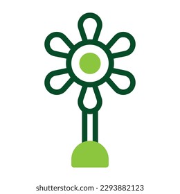 flower icon duotone green colour easter illustration vector element and symbol perfect. Icon sign from modern collection for web.