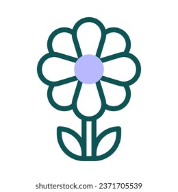 Flower icon duotone green purple colour easter illustration vector element and symbol perfect.