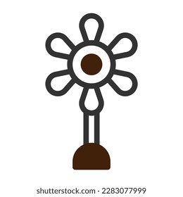 flower icon duotone grey brown colour easter illustration vector element and symbol perfect. Icon sign from modern collection for web.