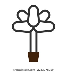 flower icon duotone grey brown colour easter illustration vector element and symbol perfect. Icon sign from modern collection for web.