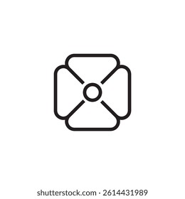 flower icon editable outline stroke vector eps