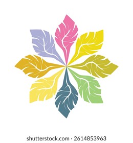 flower icon with eight petals in various colors. perfect for making logos and symbols for communities and organizations