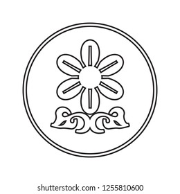 flower icon. Element of cyber security for mobile concept and web apps icon. Thin line icon for website design and development, app development