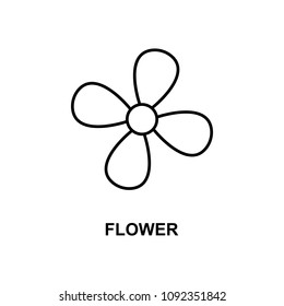flower icon. Element of simple web icon with name for mobile concept and web apps. Thin line flower icon can be used for web and mobile on white background