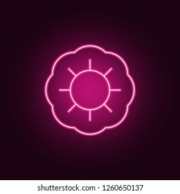 flower icon. Elements of leaves and flowers in neon style icons. Simple icon for websites, web design, mobile app, info graphics