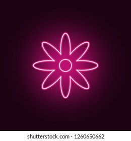 flower icon. Elements of leaves and flowers in neon style icons. Simple icon for websites, web design, mobile app, info graphics