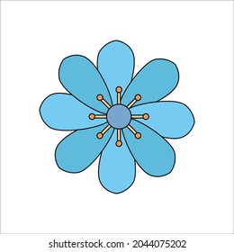 a flower icon fill line illustration
