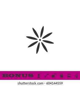 Flower icon flat. Black pictogram on white background. Vector illustration symbol and bonus button