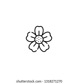 Flower icon, flat design line art thin style, vector illustration. Festive carnivals in Brazil and Mardi Gras in Venice
