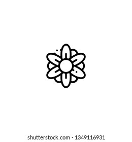 Flower icon, flat design line art thin style. Easter Day vector illustration