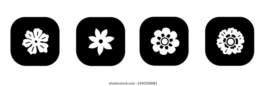 Flower icon in flat. A flower icon design. Stock vector.
