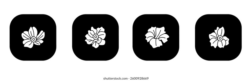 Flower icon in flat. Flower icon design. Stock vector.
