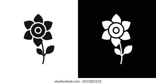 Flower icon Flat fill set collection